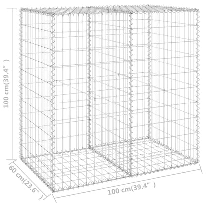 vidaXL Mur en gabion avec couvercles Acier galvanisé 100x60x100 cm