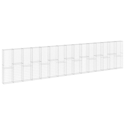 vidaXL Mur en gabion avec couvercles Acier galvanisé 900x30x200 cm