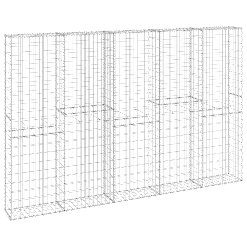 vidaXL Mur en gabion avec couvercles Acier galvanisé 300x30x200 cm