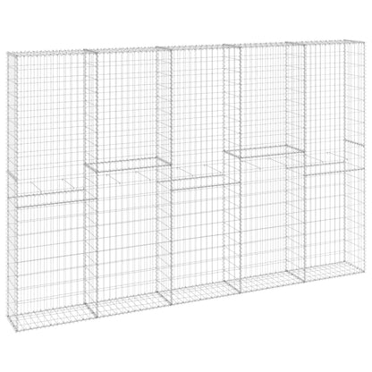 vidaXL Mur en gabion avec couvercles Acier galvanisé 300x30x200 cm