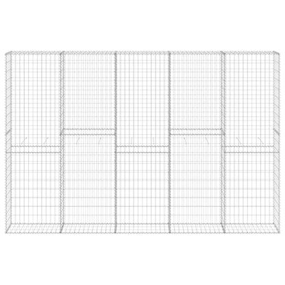 vidaXL Mur en gabion avec couvercles Acier galvanisé 300x30x200 cm