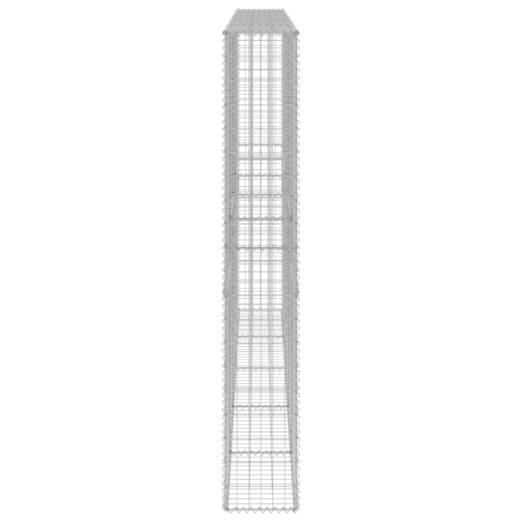 vidaXL Mur en gabion avec couvercles Acier galvanisé 300x30x200 cm