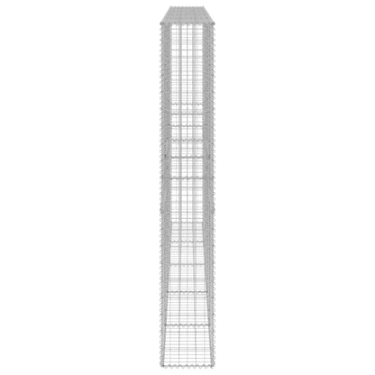 vidaXL Mur en gabion avec couvercles Acier galvanisé 300x30x200 cm