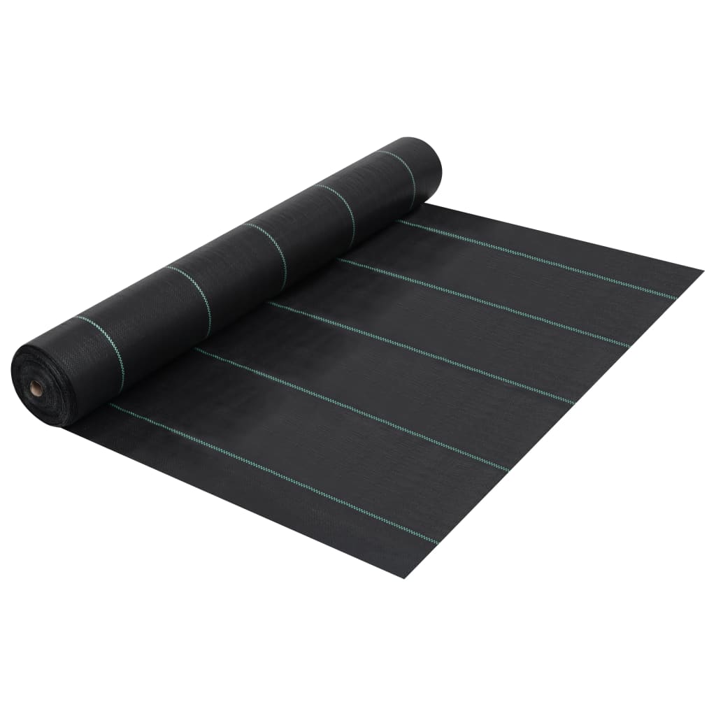 vidaXL Toile de paillage Noir 2x100 m PP