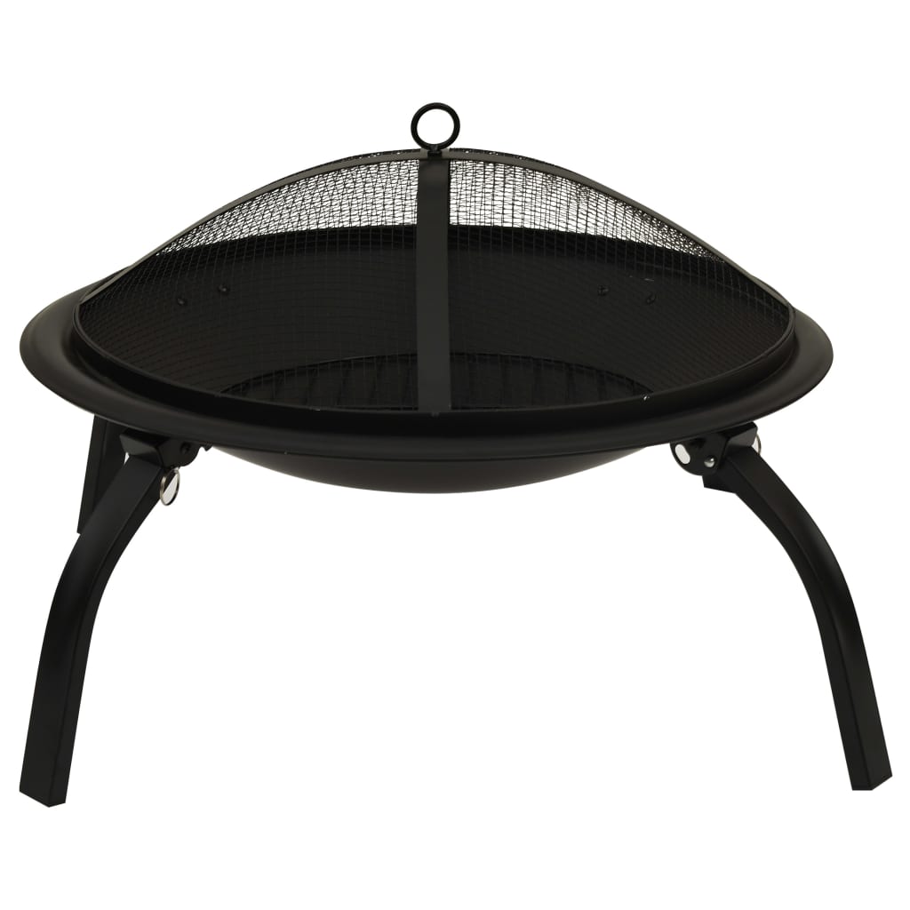 vidaXL Foyer et barbecue avec tisonnier 2 en 1 56x56x49 cm Acier