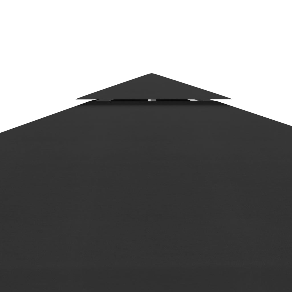 vidaXL Toile de toit de belvédère 2 niveaux 310 g/m² 3x3 m Noir