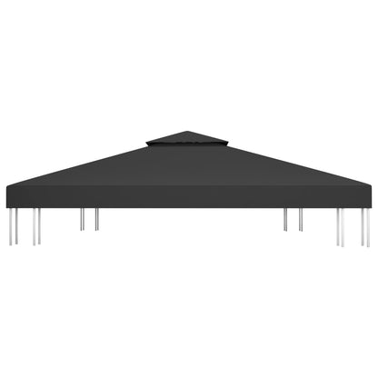 vidaXL Toile de toit de belvédère 2 niveaux 310 g/m² 4x3 m Noir