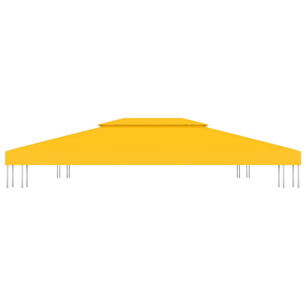 vidaXL Toile de toit de belvédère 2 niveaux 310 g/m² 4x3 m Jaune