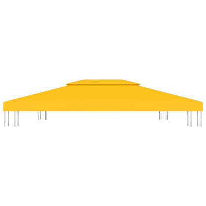 vidaXL Toile de toit de belvédère 2 niveaux 310 g/m² 4x3 m Jaune