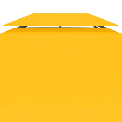 vidaXL Toile de toit de belvédère 2 niveaux 310 g/m² 4x3 m Jaune