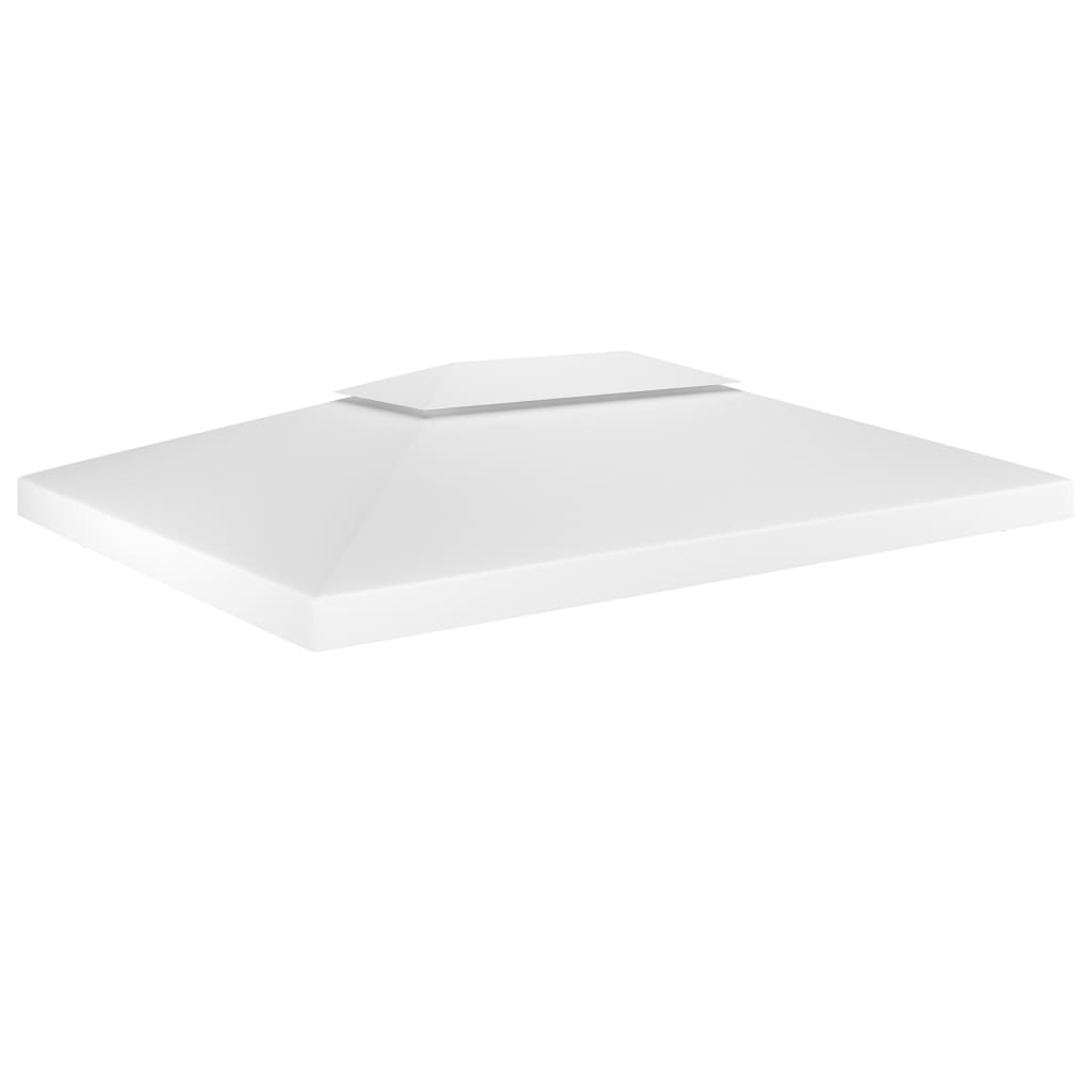 vidaXL Toile de toit de belvédère 2 niveaux 310 g/m² 4x3 m Blanc