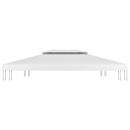 vidaXL Toile de toit de belvédère 2 niveaux 310 g/m² 4x3 m Blanc