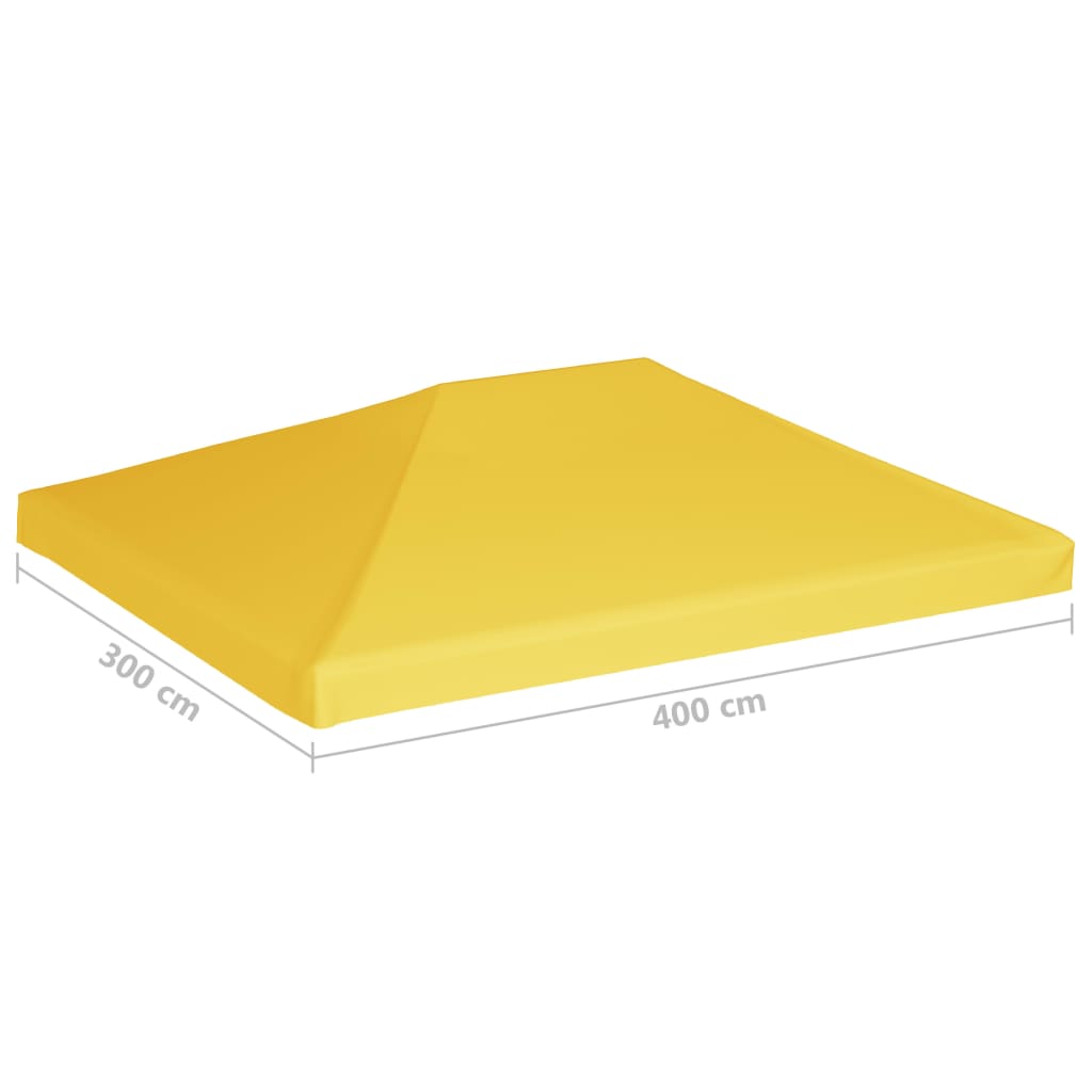 vidaXL Toile de toit de belvédère 270 g/m² 4x3 m Jaune