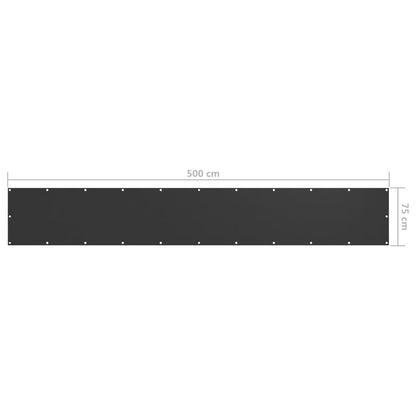 vidaXL Écran de balcon Anthracite 75x500 cm Tissu Oxford