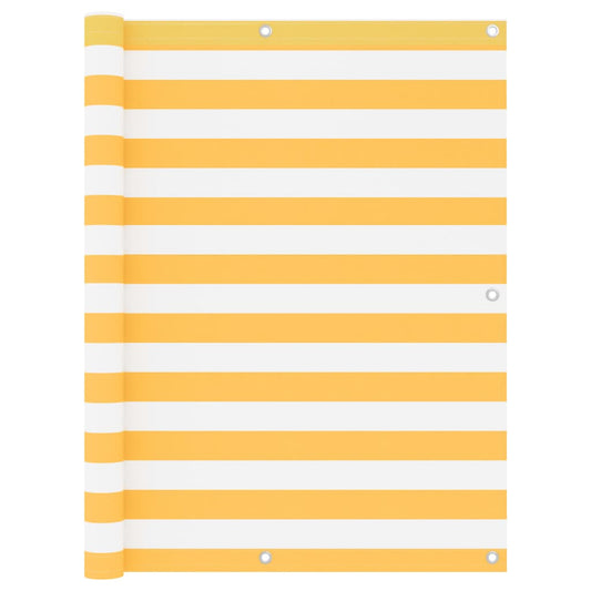 vidaXL Écran de balcon Blanc et jaune 120x400 cm Tissu Oxford