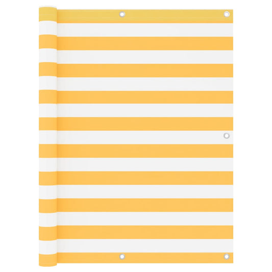 vidaXL Écran de balcon Blanc et jaune 120x500 cm Tissu Oxford