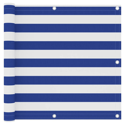 vidaXL Écran de balcon Blanc et bleu 90x300 cm Tissu Oxford