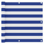 vidaXL Écran de balcon Blanc et bleu 90x400 cm Tissu Oxford