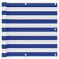 vidaXL Écran de balcon Blanc et bleu 90x500 cm Tissu Oxford