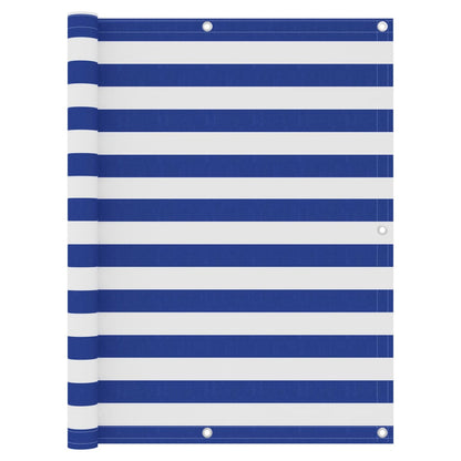 vidaXL Écran de balcon Blanc et bleu 120x400 cm Tissu Oxford