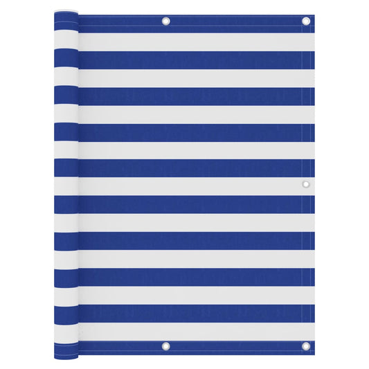 vidaXL Écran de balcon Blanc et bleu 120x600 cm Tissu Oxford