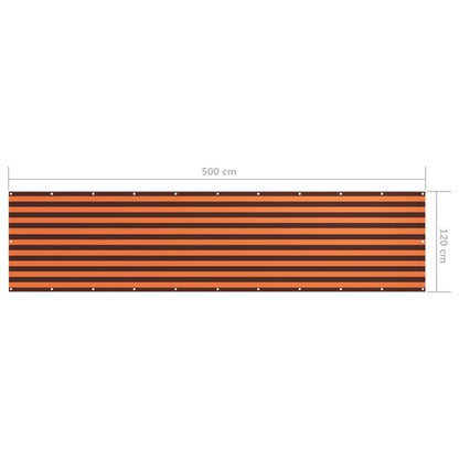 vidaXL Écran de balcon Orange et marron 120x500 cm Tissu Oxford