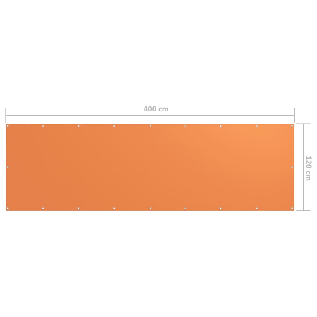 vidaXL Écran de balcon Orange 120x400 cm Tissu Oxford