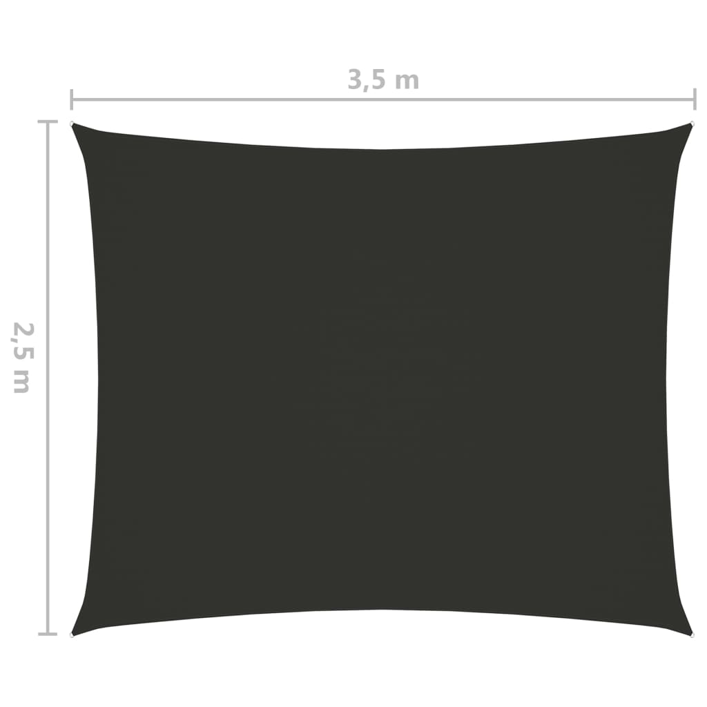 vidaXL Voile de parasol tissu oxford rectangulaire 2,5x3,5m anthracite