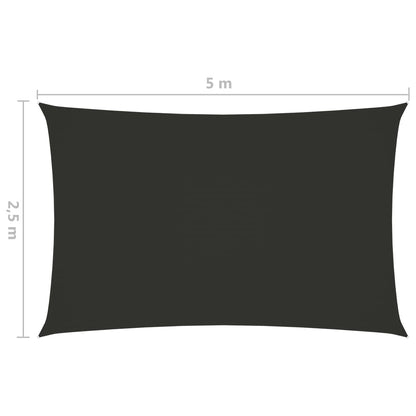 vidaXL Voile de parasol tissu oxford rectangulaire 2,5x5 m anthracite