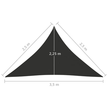 vidaXL Voile de parasol tissu oxford triangulaire anthracite