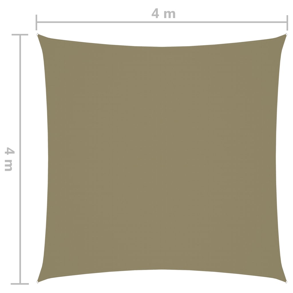 vidaXL Voile de parasol tissu oxford carré 4x4 m beige