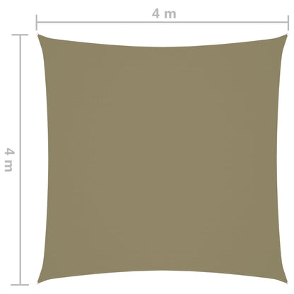 vidaXL Voile de parasol tissu oxford carré 4x4 m beige