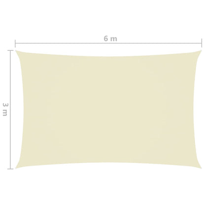 vidaXL Voile de parasol tissu oxford rectangulaire 3x6 m crème