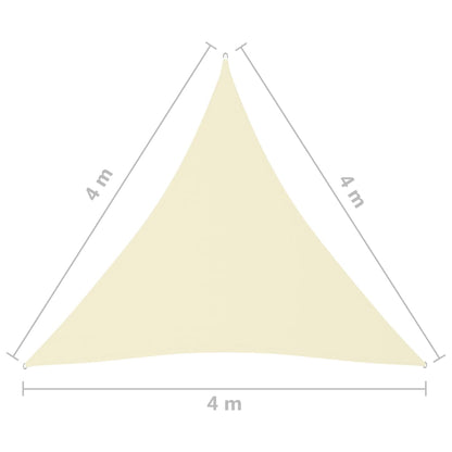 vidaXL Voile de parasol tissu oxford triangulaire 4x4x4 m crème