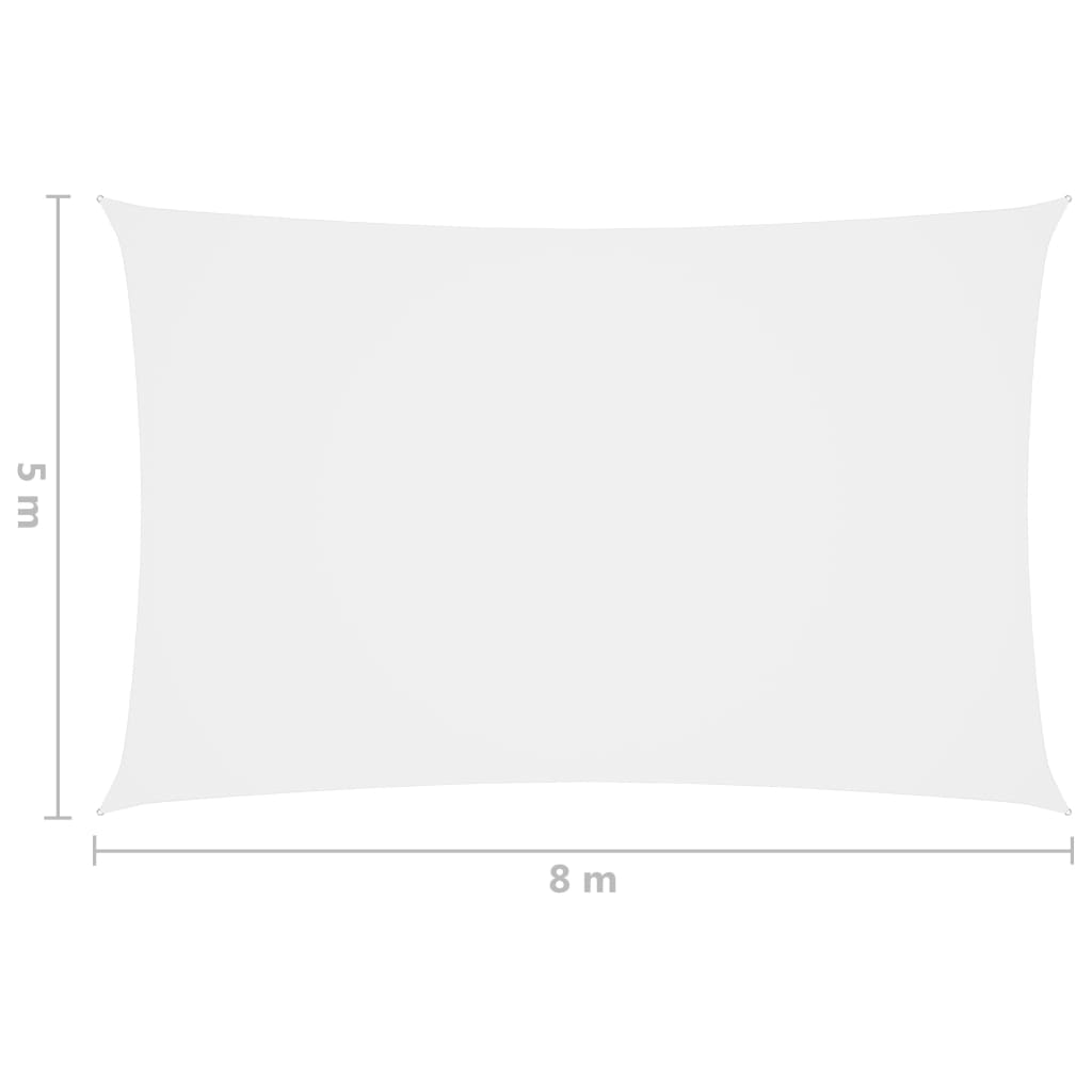 vidaXL Voile de parasol tissu oxford rectangulaire 5x8 m blanc