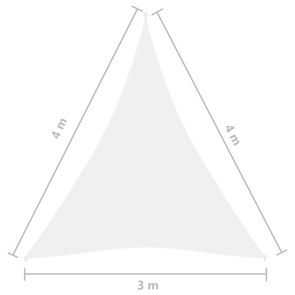 vidaXL Voile de parasol tissu oxford triangulaire 3x4x4 m blanc