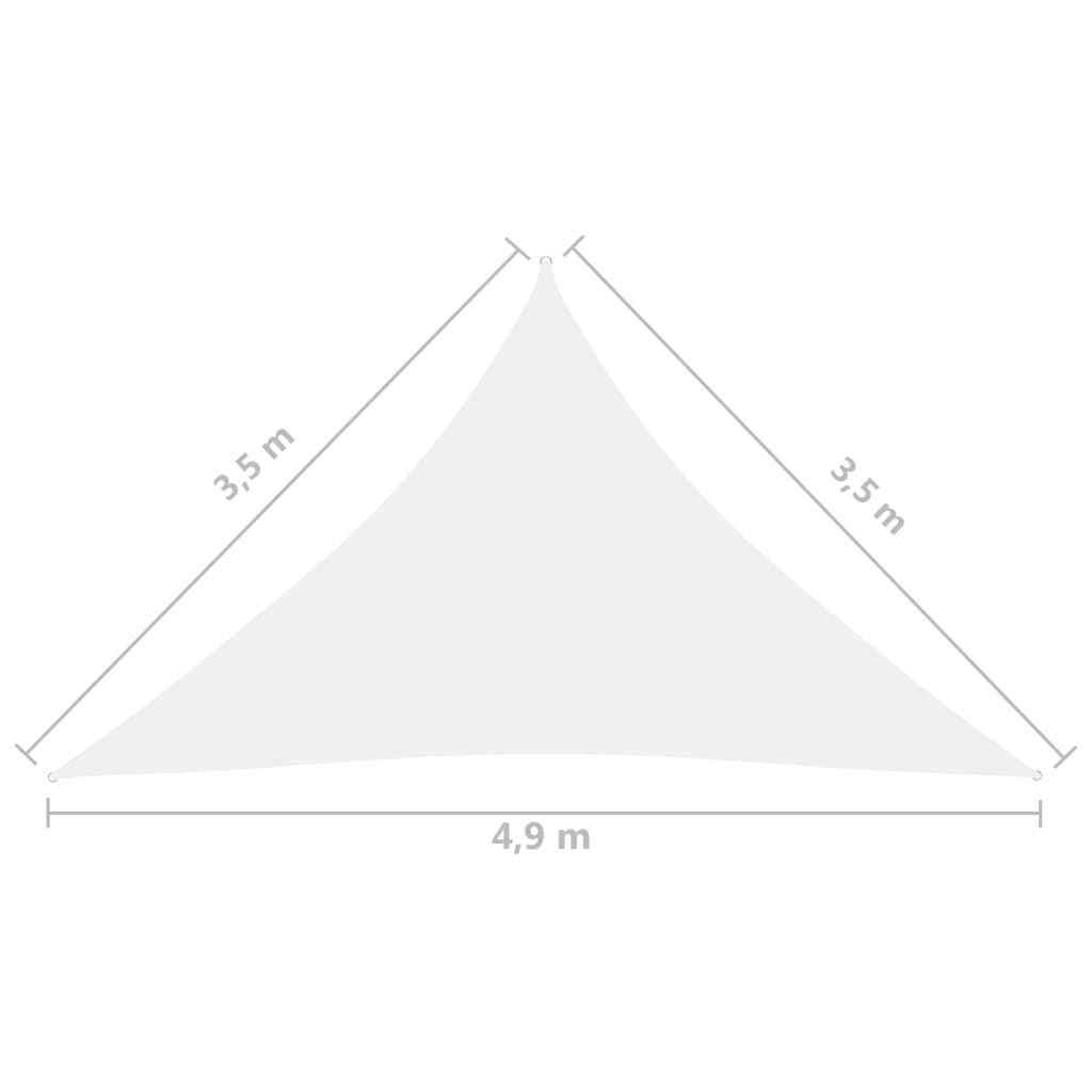 vidaXL Voile de parasol tissu oxford triangulaire 3,5x3,5x4,9 m blanc