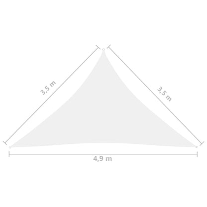 vidaXL Voile de parasol tissu oxford triangulaire 3,5x3,5x4,9 m blanc