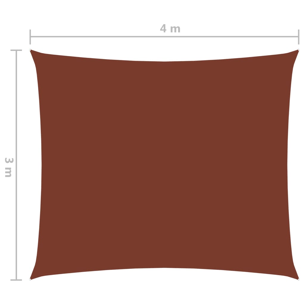 vidaXL Voile de parasol tissu oxford rectangulaire 3x4 m terre cuite