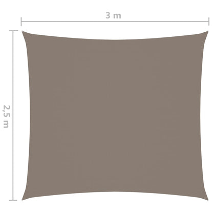 vidaXL Voile de parasol tissu oxford rectangulaire 2,5x3 m taupe