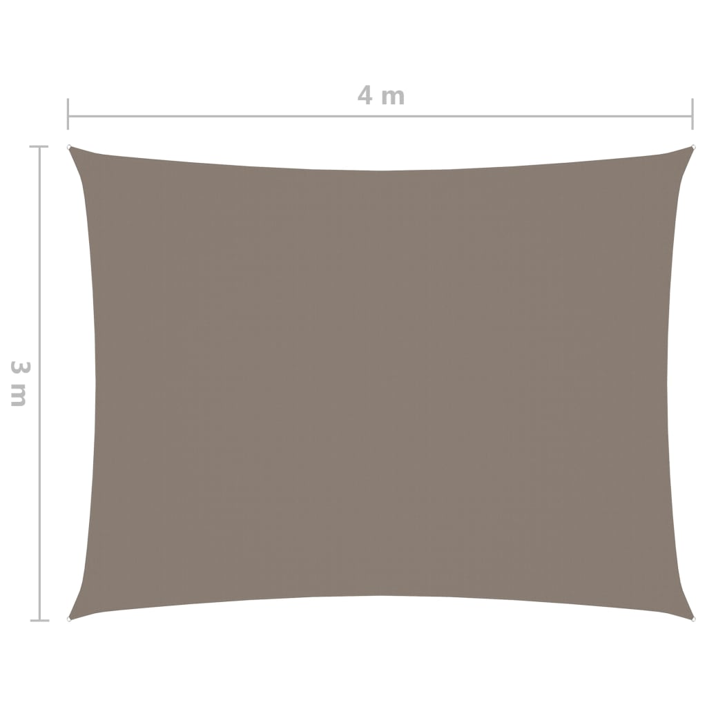 vidaXL Voile de parasol tissu oxford rectangulaire 3x4 m taupe