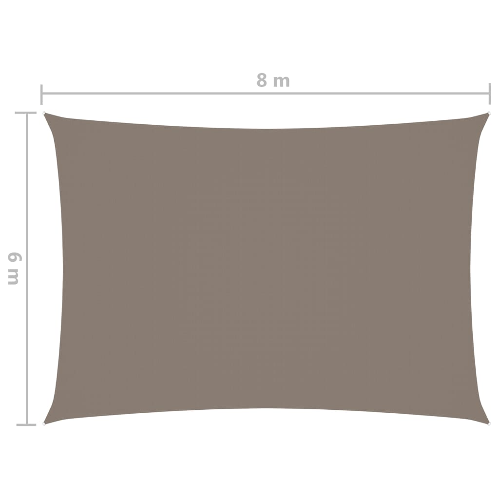 vidaXL Voile de parasol tissu oxford rectangulaire 6x8 m taupe