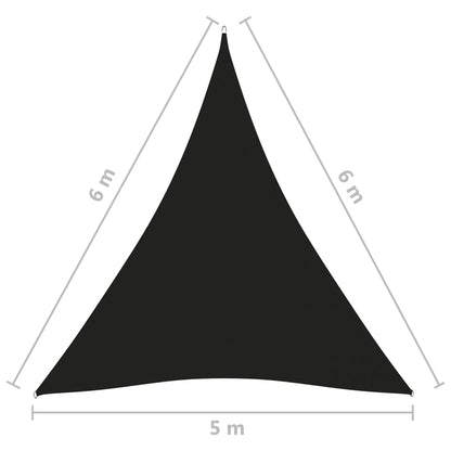 vidaXL Voile de parasol Tissu Oxford triangulaire 5x6x6 m noir