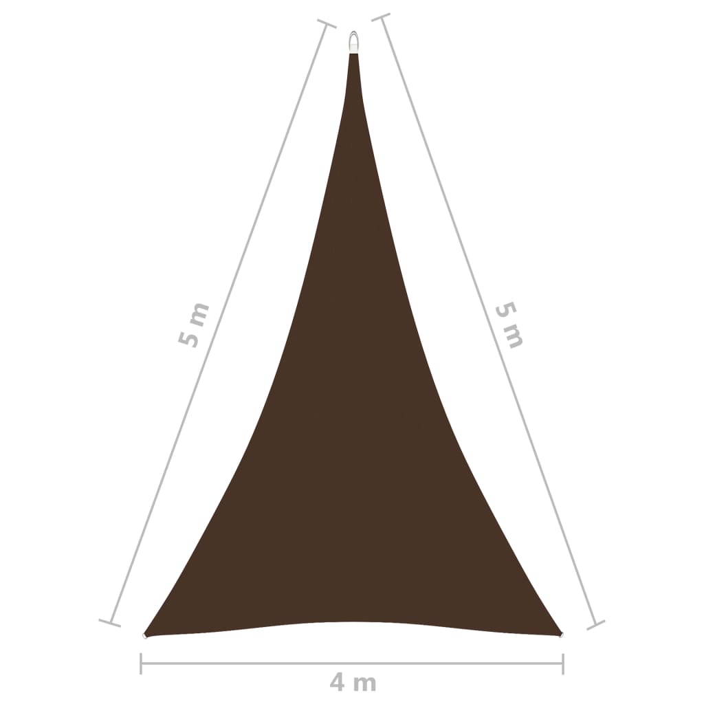vidaXL Voile de parasol tissu oxford triangulaire 4x5x5 m marron