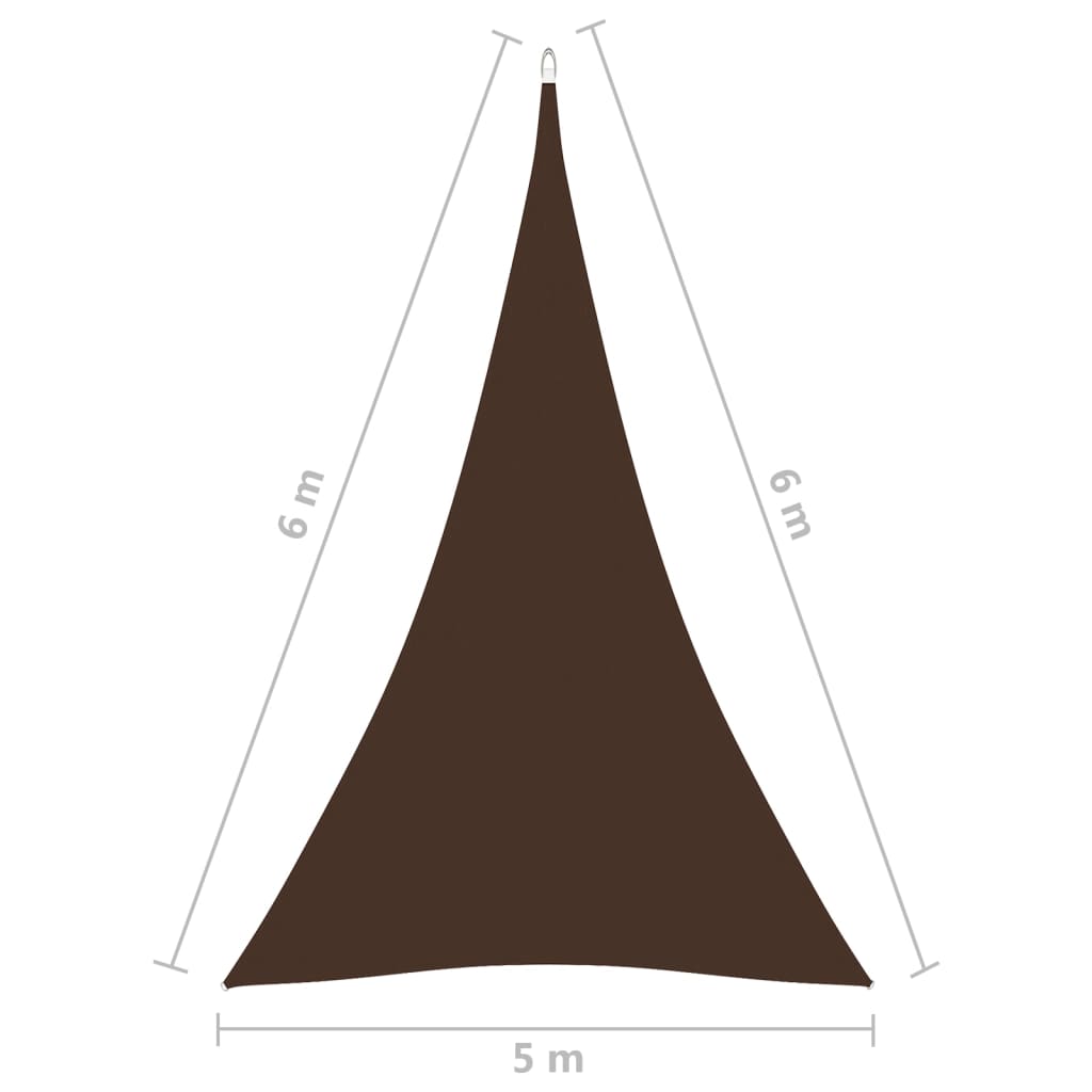 vidaXL Voile de parasol Tissu Oxford triangulaire 5x6x6 m marron