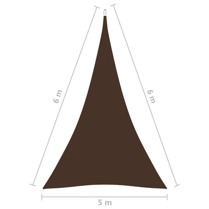 vidaXL Voile de parasol Tissu Oxford triangulaire 5x6x6 m marron