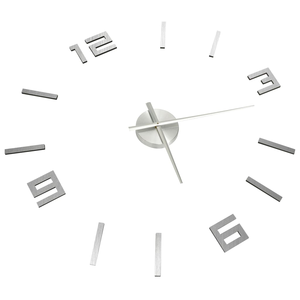 vidaXL Horloge murale 3D Design moderne Argenté 100 cm XXL