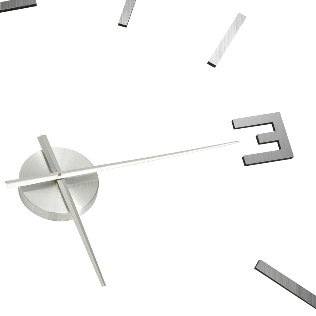 vidaXL Horloge murale 3D Design moderne Argenté 100 cm XXL