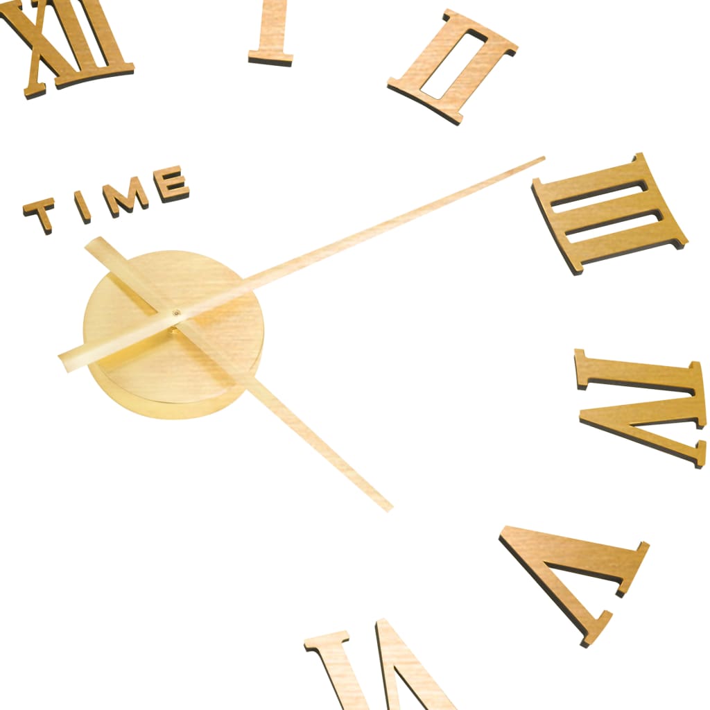 vidaXL Horloge murale 3D Design moderne Doré 100 cm XXL