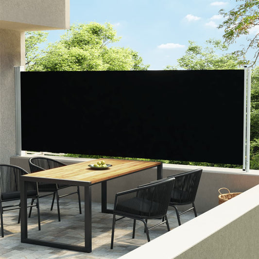 vidaXL Auvent latéral rétractable de patio 600x160 cm Noir
